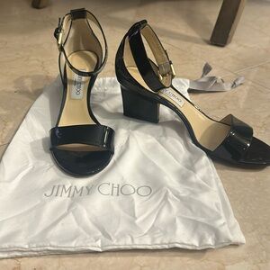 Jimmy Choo black patent sandals